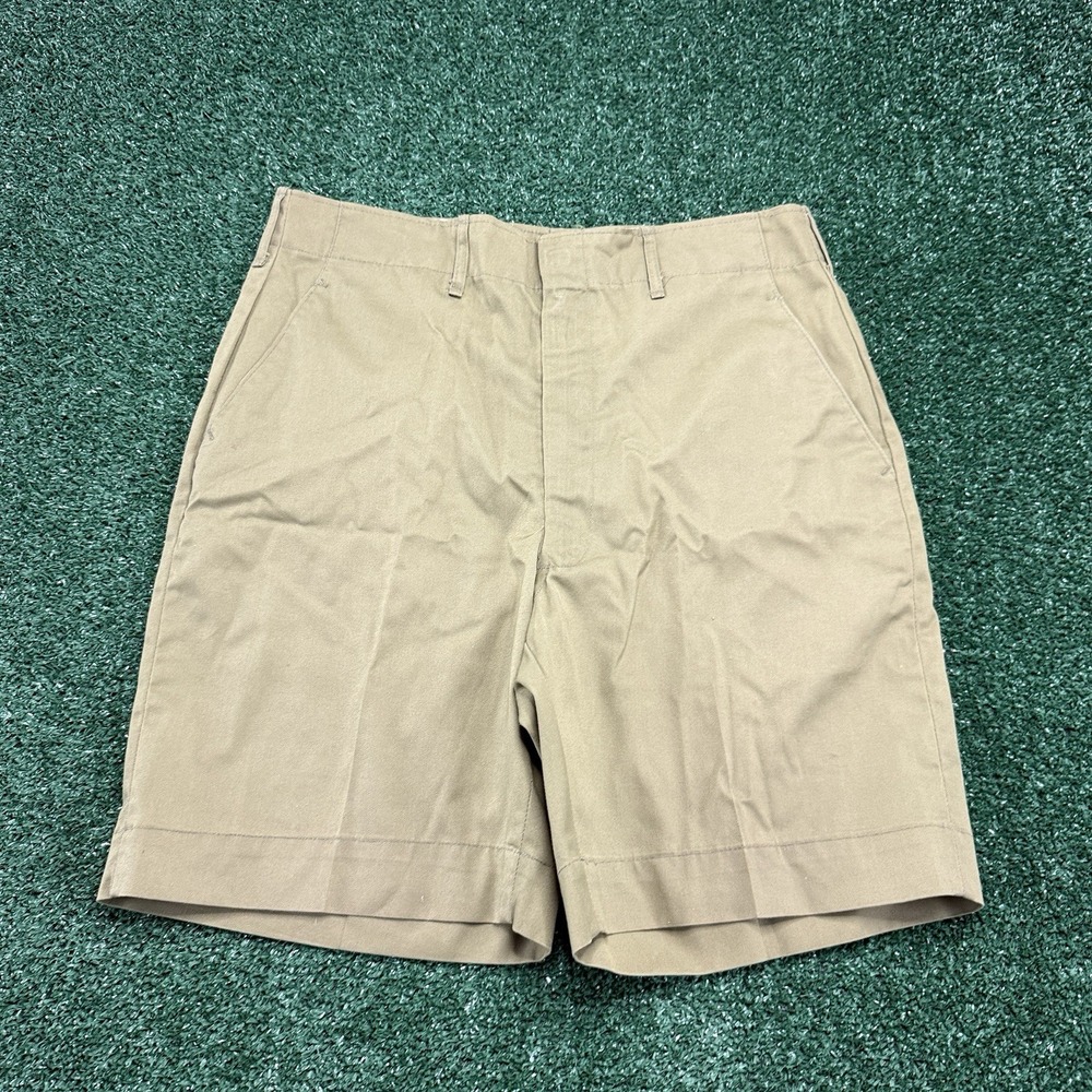 Vintage 80s Boy Scout Shorts Pleated Shorts Size 31 Green Chino